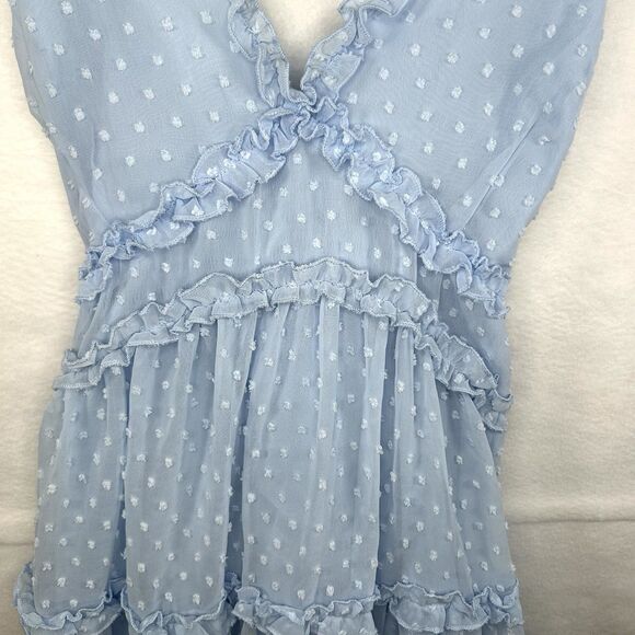 Babydoll Dress Strappy Powder Blue Sz XL ruffle flowy Lolita fairy coquette Y2K - Picture 3 of 9